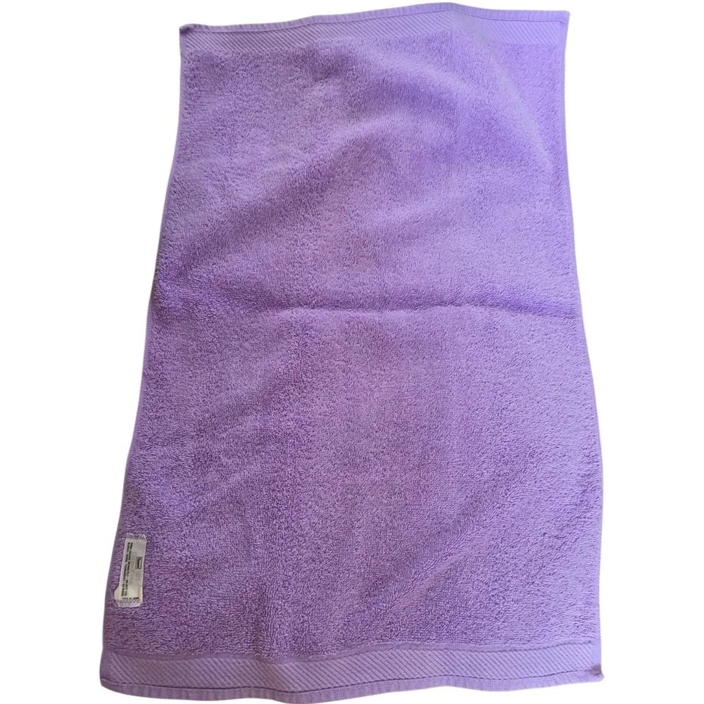 Vintage Sears Purple Cotton Towel 4 Piece Set & Cannon 1 White w/Purple Hand Twl